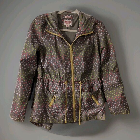 Mossimo Supply Co Womens Small Full Zip All Over Hooded Windbreaker  Rain Jacket - Picture 1 of 14